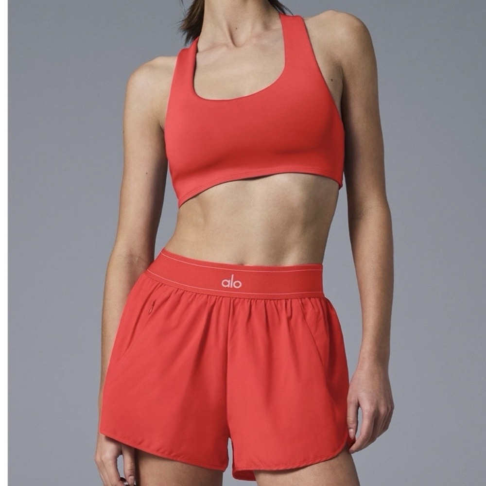 Alo Yoga Match Point Short Red Hot Summer XS EUC